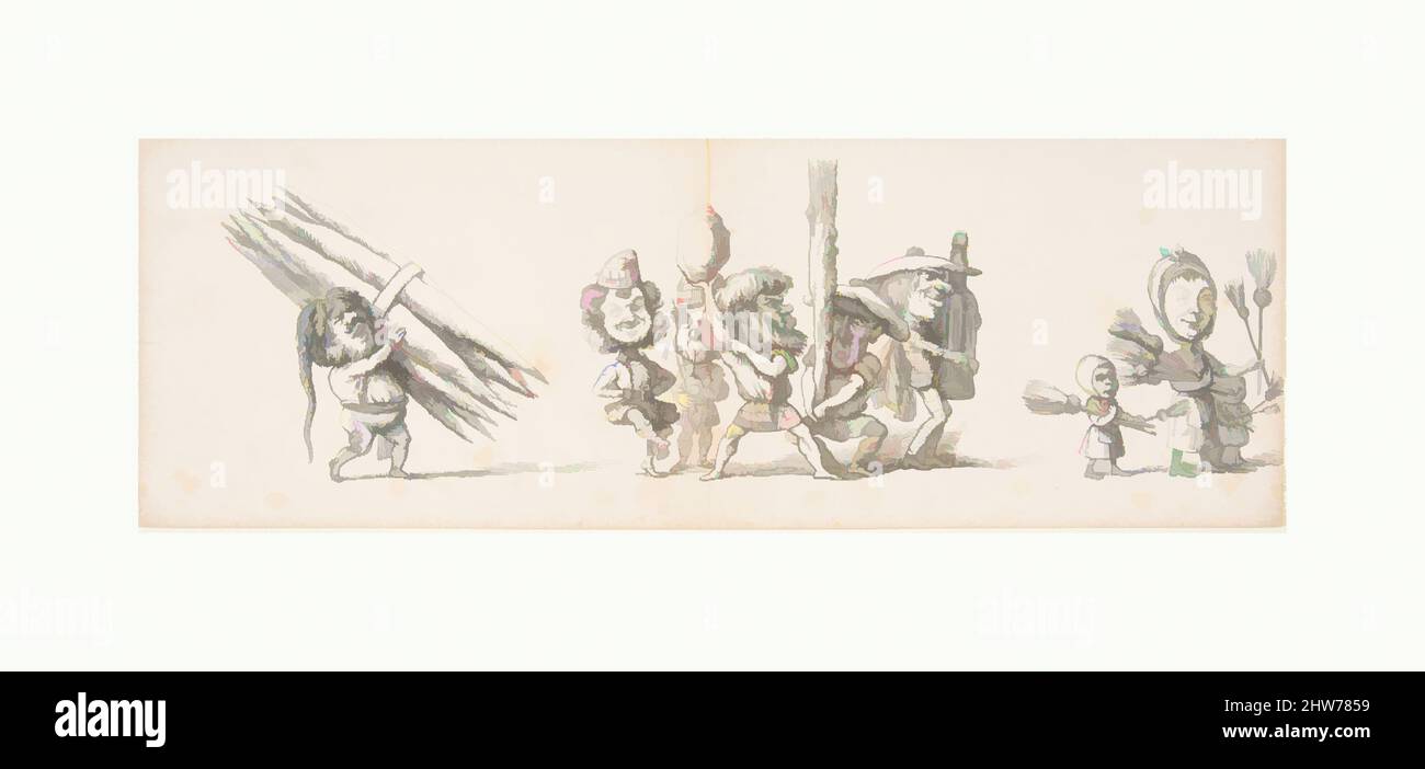 Arte ispirata a Spagna, Scozia e Svizzera, da immagini di articoli extra e visitatori della mostra, ca. 1851, incisione in legno, foglio: 4 3/4 x 13 7/8 poll. (12,1 x 35,3 cm), Prints, Richard Doyle (British, London 1824–1883 London, opere classiche modernizzate da Artotop con un tuffo di modernità. Forme, colore e valore, impatto visivo accattivante sulle emozioni artistiche attraverso la libertà delle opere d'arte in modo contemporaneo. Un messaggio senza tempo che persegue una nuova direzione selvaggiamente creativa. Artisti che si rivolgono al supporto digitale e creano l'NFT Artotop Foto Stock
