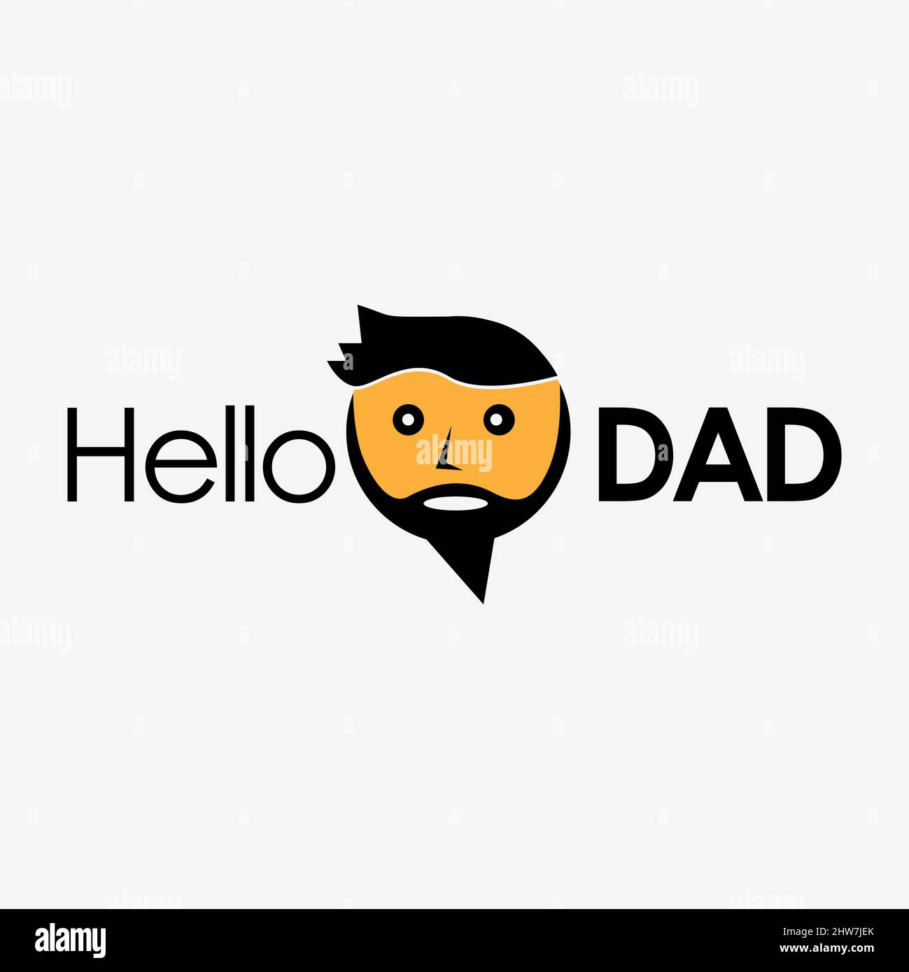 Ciao Dad icona Vector. Design piatto. Illustrazione vettoriale su sfondo bianco. Illustrazione Vettoriale