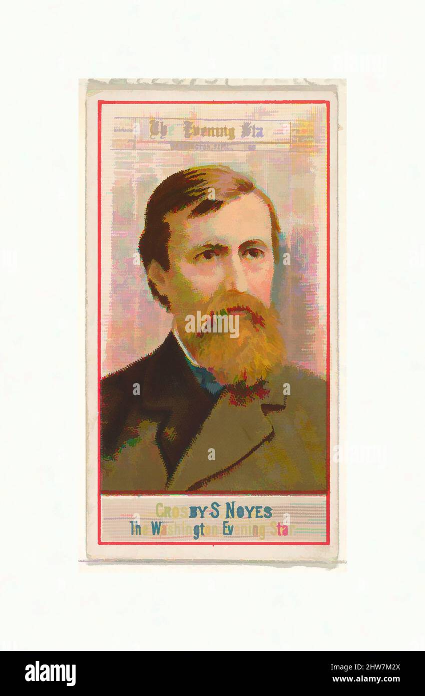 Crosby S. Noyes, il Washington stella della sera, dall'American redattori serie (N1) per Allen & Ginter marche di sigarette, 1887, Commerciali Litografia a colori, foglio: 2 3/4 x 1 1/2 in. (7 x 3,8 cm), Scambio di carte dal 'American Editors' serie (N1), rilasciato nel 1887 in una serie di 50 carte per promuovere Allen & Ginter marca di sigarette. Foto Stock