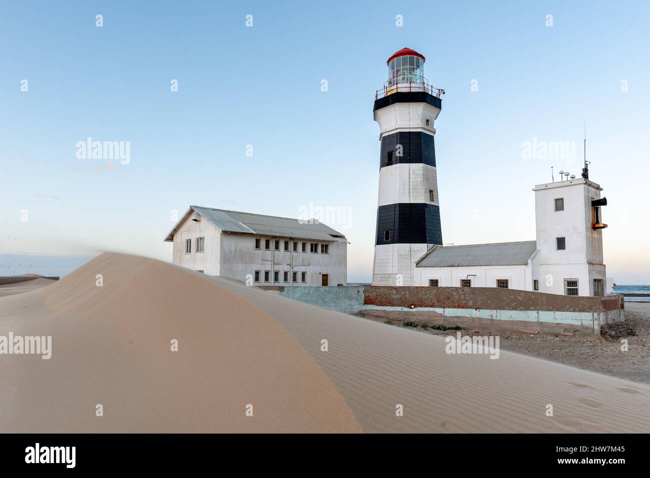 Faro di Cape Recife, costruito nel 1851, Capo Recife, Port Elizabeth/Gqberha, Provincia del Capo Orientale, Sudafrica, 26 febbraio 2022. Foto Stock