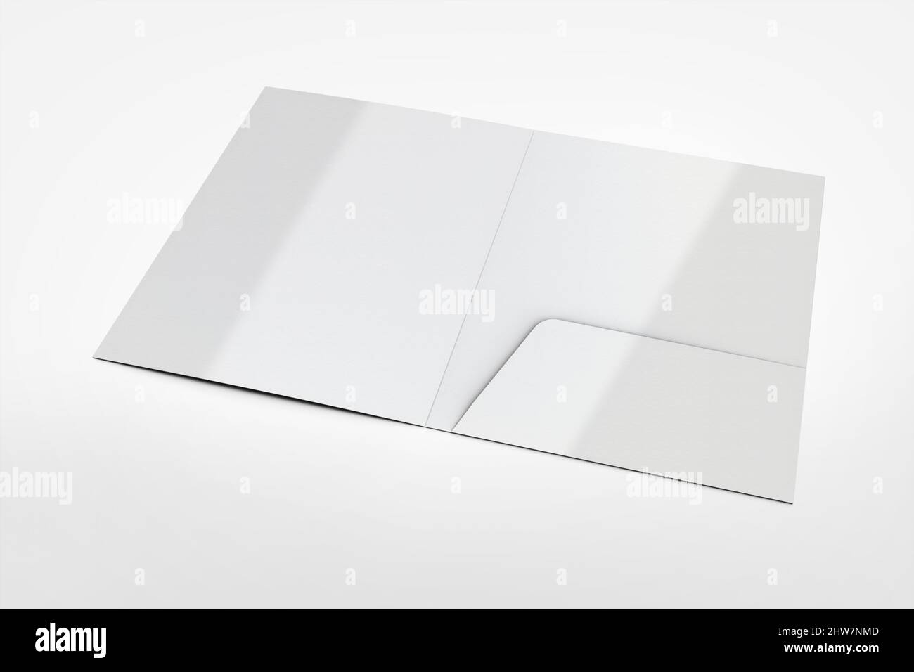 Mockup cartella file su sfondo grigio rendering 3D Foto Stock