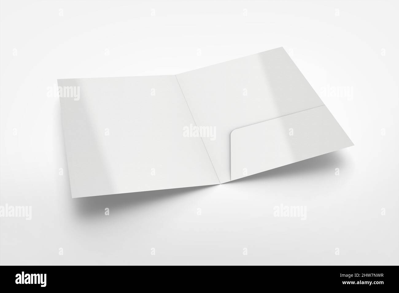 Mockup cartella file su sfondo grigio rendering 3D Foto Stock