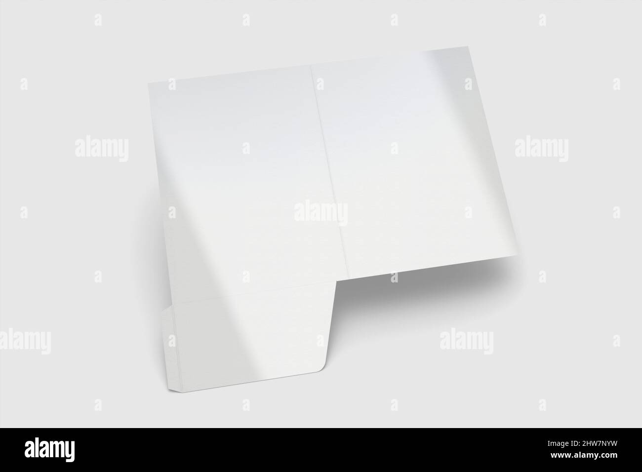 Mockup cartella file su sfondo grigio rendering 3D Foto Stock