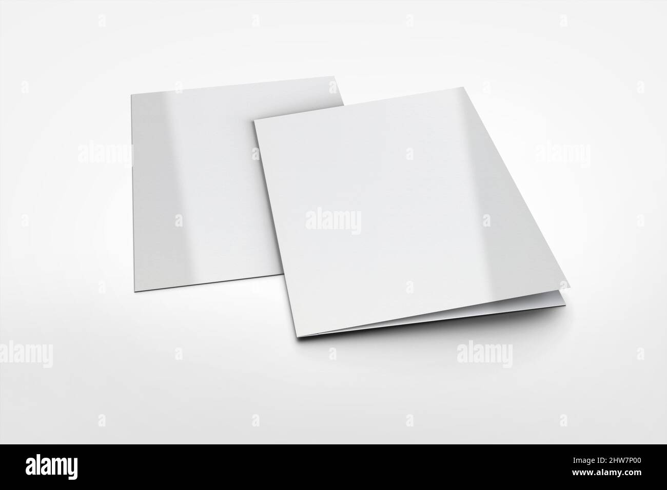 Mockup cartella file su sfondo grigio rendering 3D Foto Stock