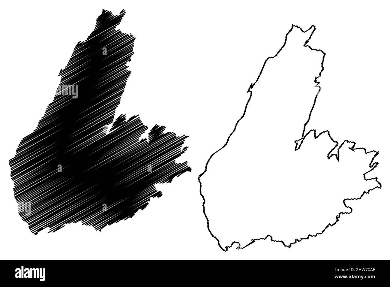 Isola di Cape Breton (Canada, America del Nord, Provincia di Nova Scotia) illustrazione vettoriale di mappa, schizza mappa di Cape Breton Illustrazione Vettoriale