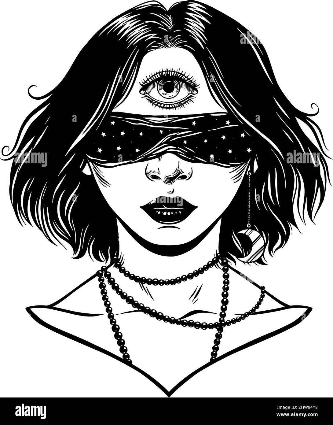 chiaroveggente. terzo occhio. illustrazione vettoriale Illustrazione Vettoriale