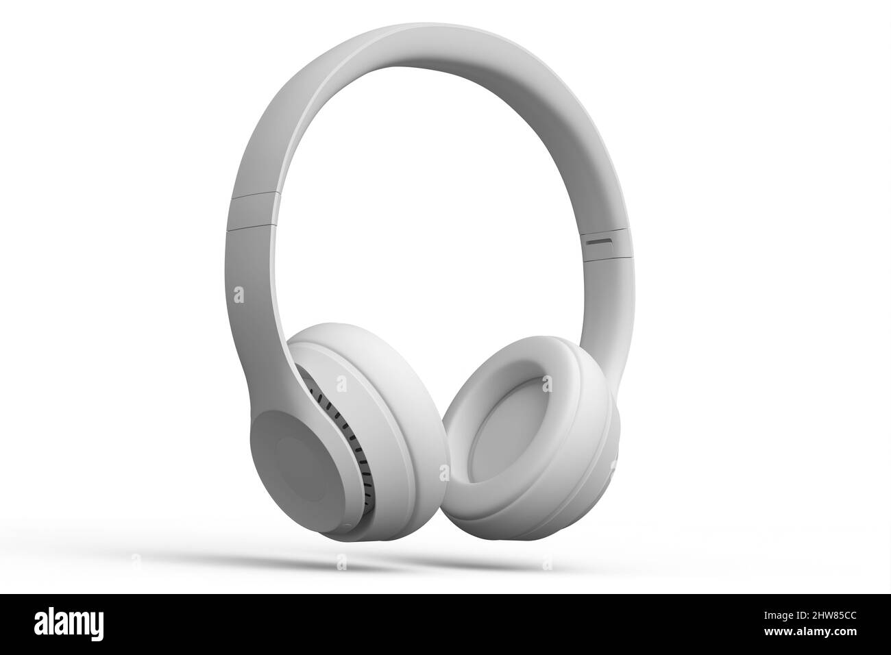Cuffie per giochi professionali isolate su sfondo bianco monocromatico. 3D rendering di cuffie sovrauricolari e concetto di attrezzatura musicale Foto Stock