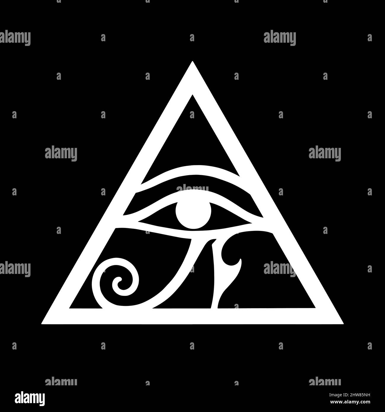 Occhio di Horus. Simbolo di protezione egiziana, fascino fortunato Illustrazione Vettoriale