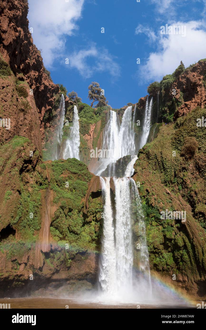 Cascate di Ouzoud, cascate d'Ouzoud, Marocco. Foto Stock