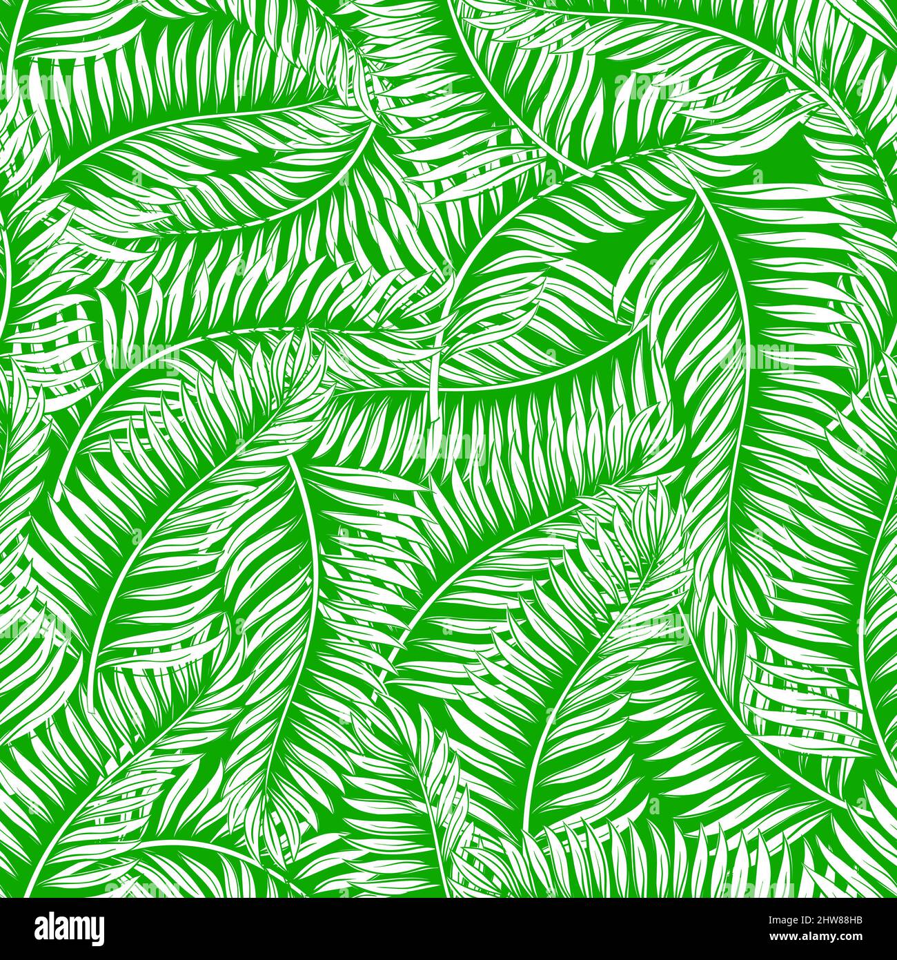 Motivo senza cuciture di foglie di palma verdi Illustrazione Vettoriale