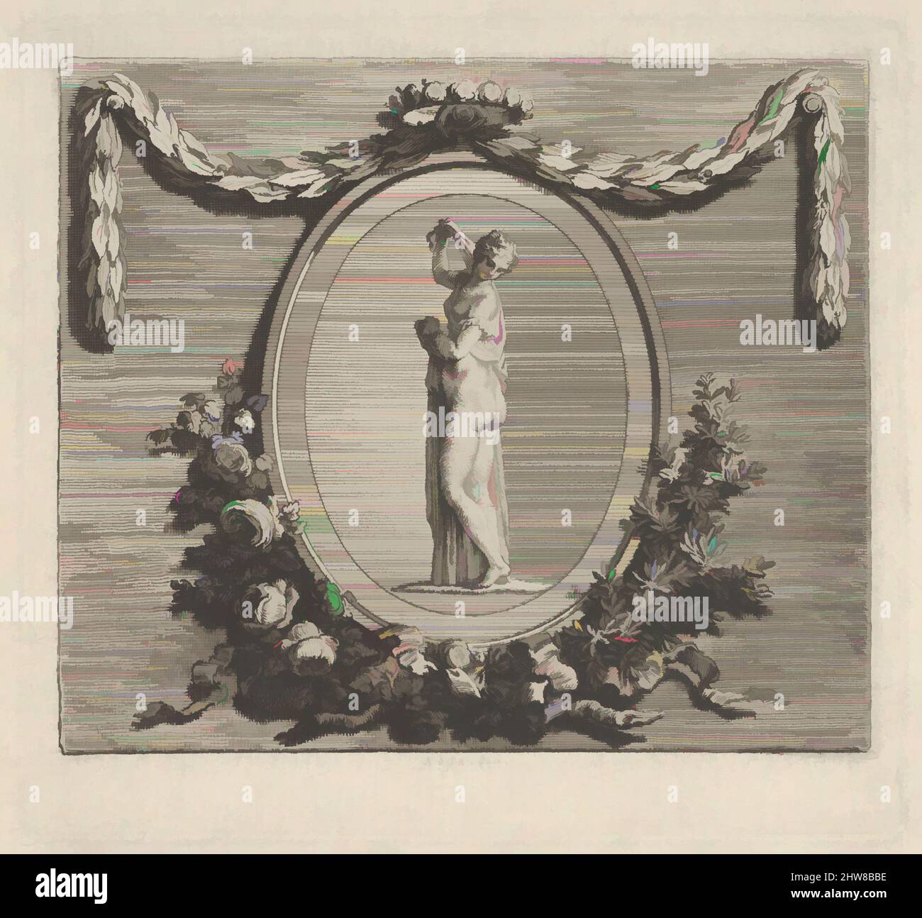 Art Inspired by cUL-De-Lamp ad the End of the Volume, Page 91, from Dissertation sur les attributs de Vénus qui a obtenu l'Accessit au justice de l'Académie Royale des inscriptions et Belles-Lettres à la séance ublique du mois de novembre 1775. Par M. l'Abbé de la Chau, biliothécaire, opere classiche modernizzate da Artotop con un tuffo di modernità. Forme, colore e valore, impatto visivo accattivante sulle emozioni artistiche attraverso la libertà delle opere d'arte in modo contemporaneo. Un messaggio senza tempo che persegue una nuova direzione selvaggiamente creativa. Artisti che si rivolgono al supporto digitale e creano l'NFT Artotop Foto Stock