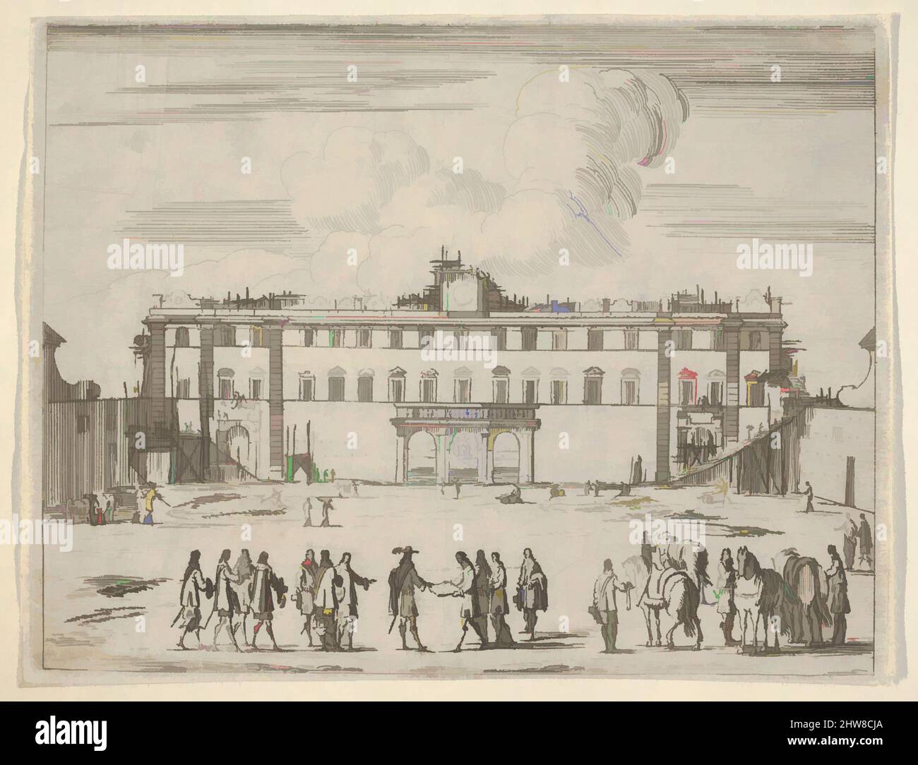 Arte ispirata a Francesco i d'Este costruisce il Palazzo di Sassuolo, da l'idea di un Principe ed Eroe Cristiano a Francesco i d'Este, di Modena e Reggio Duca VIII ..., 1659, incisione, foglio: 4 3/4 x 6 5/16 pollici. (12 x 16 cm), stampe, Bartolomeo Fenice (Fénis), questa stampa è di l'idea, opere classiche modernizzate da Artotop con un tuffo di modernità. Forme, colore e valore, impatto visivo accattivante sulle emozioni artistiche attraverso la libertà delle opere d'arte in modo contemporaneo. Un messaggio senza tempo che persegue una nuova direzione selvaggiamente creativa. Artisti che si rivolgono al supporto digitale e creano l'NFT Artotop Foto Stock