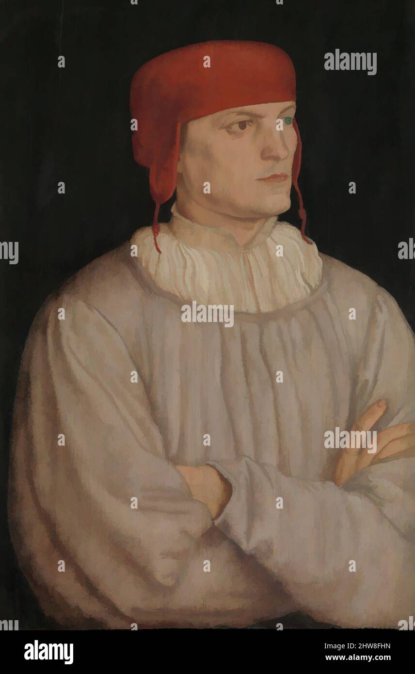 Arte ispirata dal cancelliere Leonhard von Eck (1480–1550), 1527, olio su abete rosso, 22 1/8 x 14 7/8 poll. (56,2 x 37,8 cm), dipinti, Barthel Beham (tedesco, Norimberga ca. 1502–1540 Italia), Barthel Beham e suo fratello maggiore Sebald erano rinomati come stampatori e pittori. Erano, opere classiche modernizzate da Artotop con un tuffo di modernità. Forme, colore e valore, impatto visivo accattivante sulle emozioni artistiche attraverso la libertà delle opere d'arte in modo contemporaneo. Un messaggio senza tempo che persegue una nuova direzione selvaggiamente creativa. Artisti che si rivolgono al supporto digitale e creano l'NFT Artotop Foto Stock