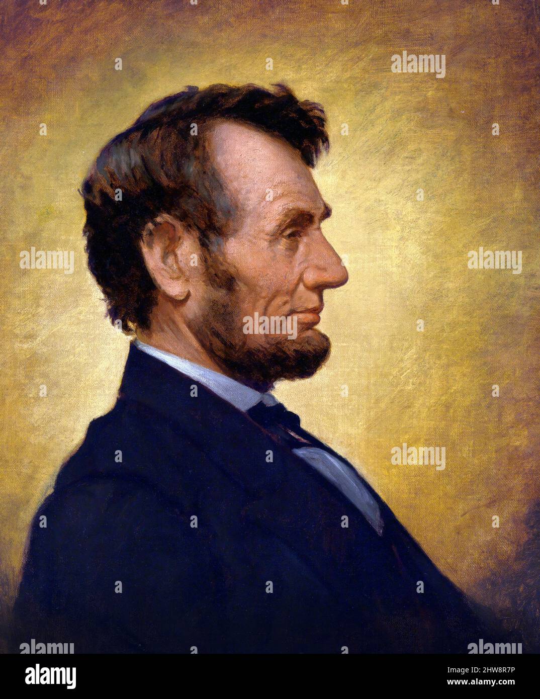 The Penny Image of Abraham Lincoln (1809-1865) di William Willard, olio su tela, 1864 Foto Stock