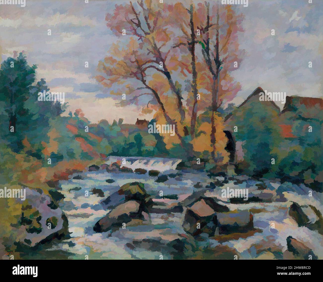 Arte ispirata al Mulino di Bouchardon, Crozant, ca. 1898, olio su tela, 25 5/8 x 31 7/8 poll. (65,1 x 81 cm), dipinti, Armand Guillaumin (francese, Parigi 1841–1927 Orly, opere classiche modernizzate da Artotop con un tuffo di modernità. Forme, colore e valore, impatto visivo accattivante sulle emozioni artistiche attraverso la libertà delle opere d'arte in modo contemporaneo. Un messaggio senza tempo che persegue una nuova direzione selvaggiamente creativa. Artisti che si rivolgono al supporto digitale e creano l'NFT Artotop Foto Stock