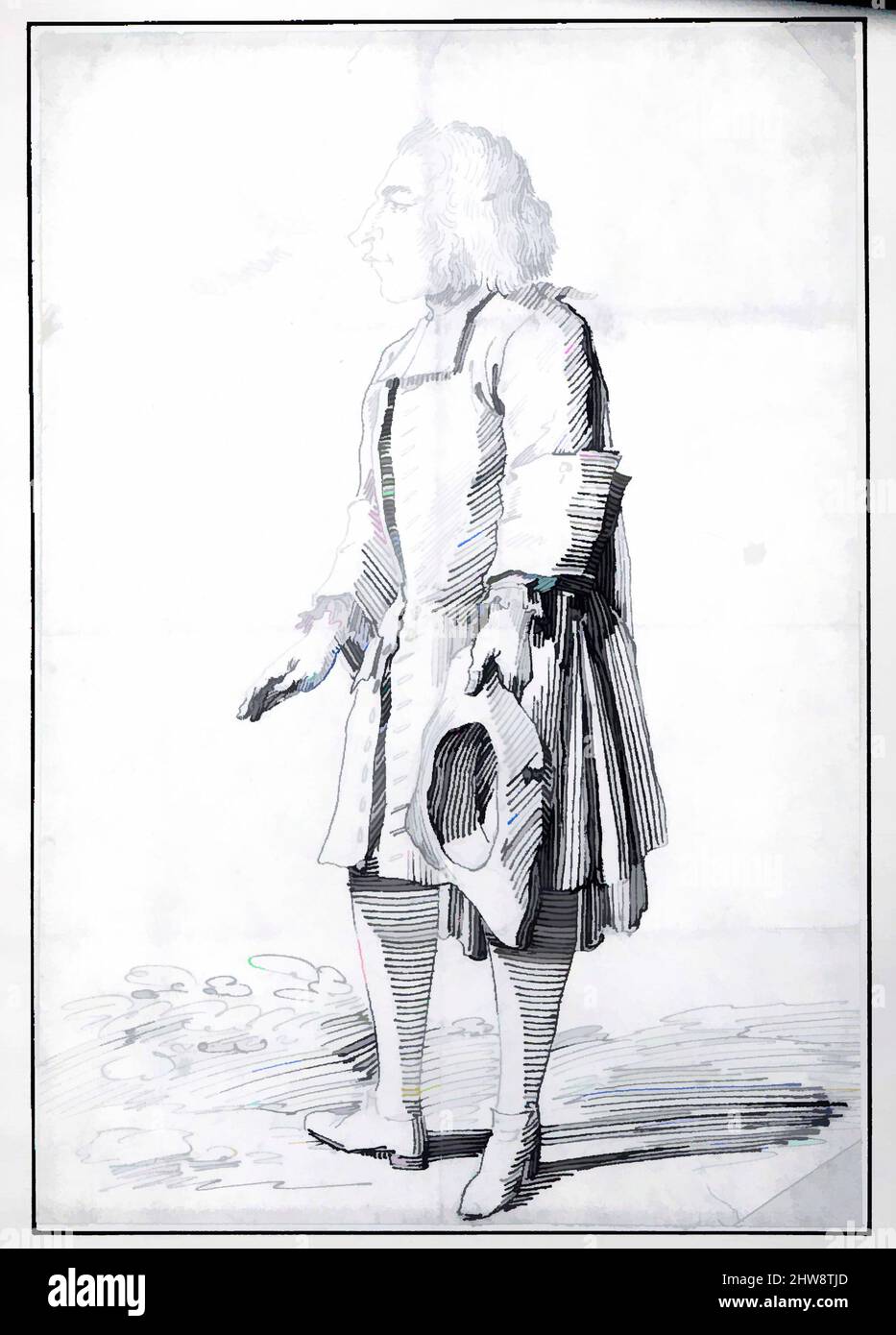 Arte ispirata alla caricatura di un conte polacco, ca. 1694–1755, inchiostro Pen e marrone, 12 3/8 x 8 5/16 pollici (31,5 x 21,1 cm), disegni, Pier Leone Ghezzi (Italia, Comunanza vicino Ascoli Piceno 1674–1755 Roma, opere classiche modernizzate da Artotop con un tuffo di modernità. Forme, colore e valore, impatto visivo accattivante sulle emozioni artistiche attraverso la libertà delle opere d'arte in modo contemporaneo. Un messaggio senza tempo che persegue una nuova direzione selvaggiamente creativa. Artisti che si rivolgono al supporto digitale e creano l'NFT Artotop Foto Stock