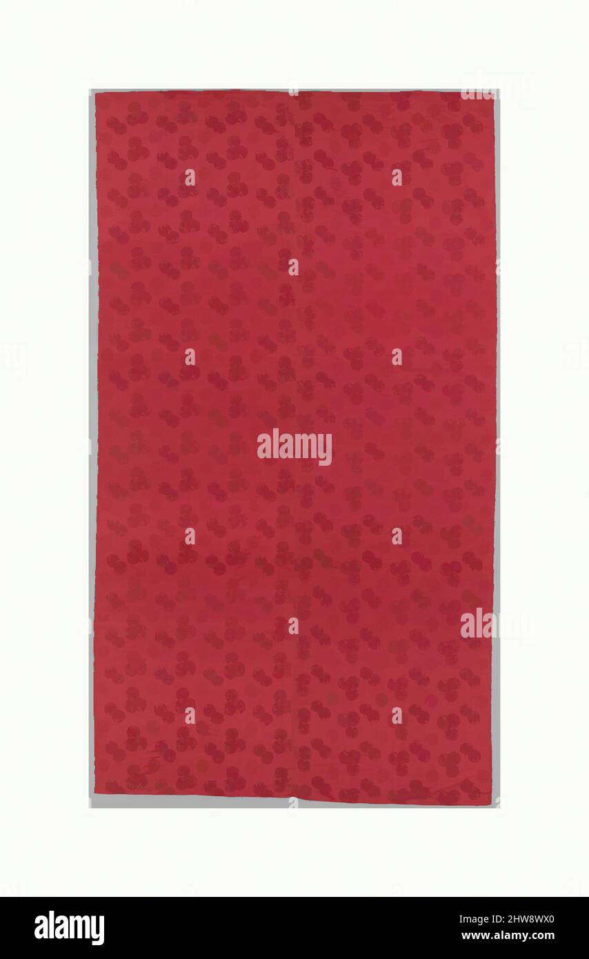 Arte ispirata da Panel, fine 19th-inizio 20th secolo, cinese, seta rossa., altezza: 287,7 cm., tessuti, Cinese, dinastia Qing, opere classiche modernizzate da Artotop con un tuffo di modernità. Forme, colore e valore, impatto visivo accattivante sulle emozioni artistiche attraverso la libertà delle opere d'arte in modo contemporaneo. Un messaggio senza tempo che persegue una nuova direzione selvaggiamente creativa. Artisti che si rivolgono al supporto digitale e creano l'NFT Artotop Foto Stock