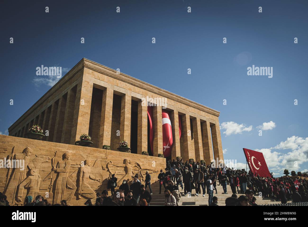 Ankara, Turchia - 10 novembre 2021: Anitkabir e cerimonia della Giornata della memoria di Ataturk il 10 novembre. Scatto editoriale ad Ankara. Foto Stock