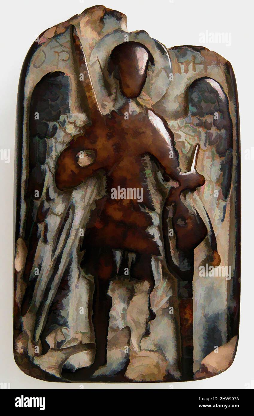 Arte ispirata dal Ciondolo a due lati con l’Arcangelo Michele e Daniele nel Den del Leone, 1200 o più tardi, fatta probabilmente in Costantinopoli, Bizantino, Serpentina, totale: 2 1/4 x 1 5/16 x 9/16 pollici. (5,7 x 3,4 x 1,4 cm), Steatites, questa icona personale mostra l'arcangelo Michele su uno, opere classiche modernizzate da Artotop con un tuffo di modernità. Forme, colore e valore, impatto visivo accattivante sulle emozioni artistiche attraverso la libertà delle opere d'arte in modo contemporaneo. Un messaggio senza tempo che persegue una nuova direzione selvaggiamente creativa. Artisti che si rivolgono al supporto digitale e creano l'NFT Artotop Foto Stock