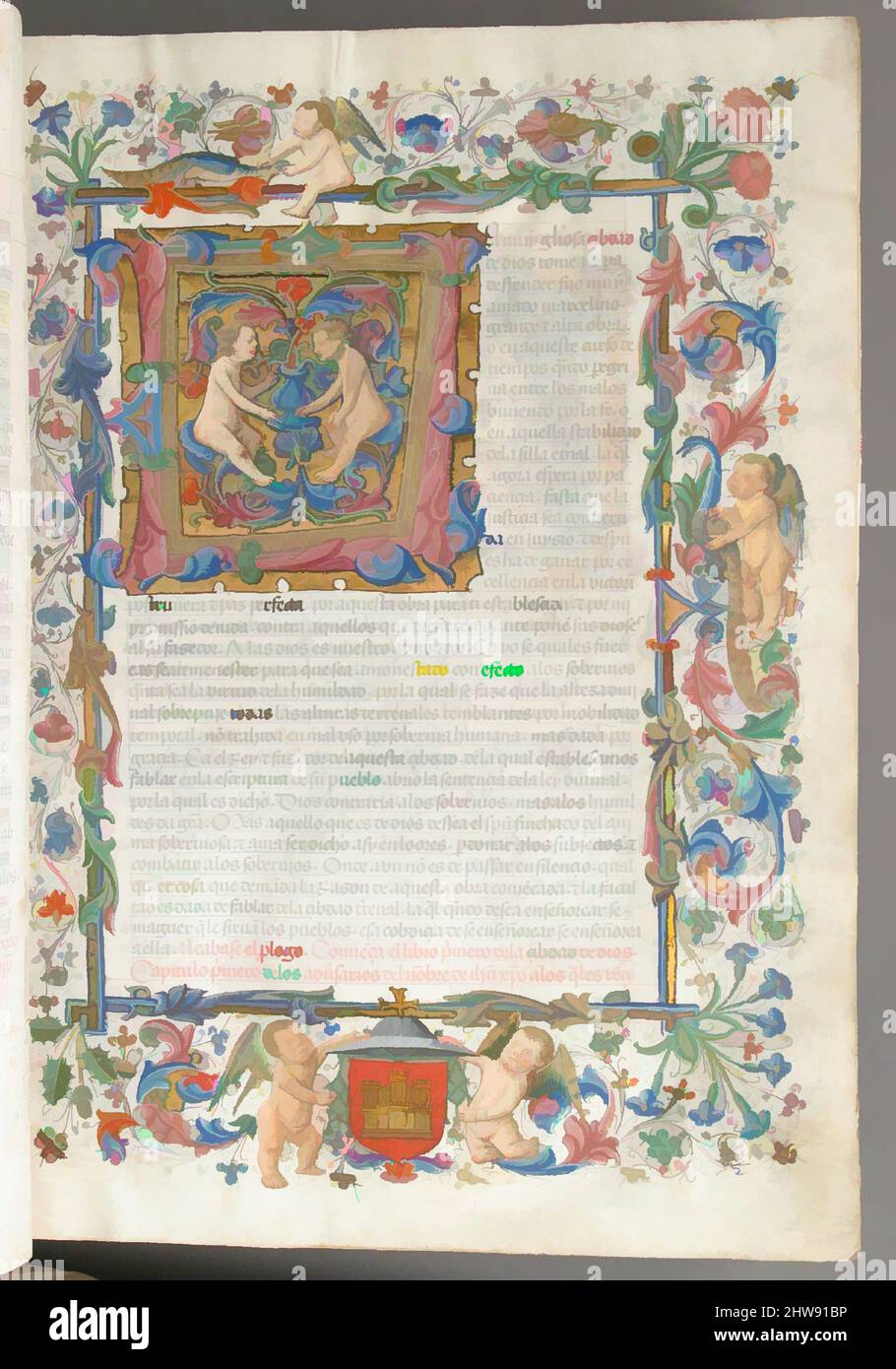 Arte ispirata dalla traduzione spagnola della "Città di Dio" di  Sant'Agostino, 1446–82, spagnolo, Tempera e oro su pergamena, rilegatura in  pelle lavorata, tuta: 15 1/2 x 11 1/4 x 3in. (39,4 x