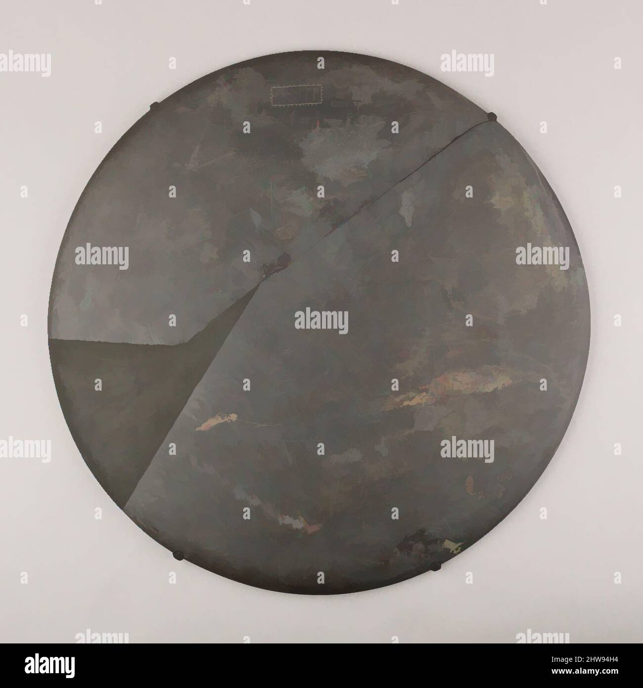 Arte ispirata alla Disca con iscrizione che registra un evento rituale, Predynastic, Naqada III–periodo dinastico precoce, ca. 3100–2650 a.C., dall'Egitto, grigiwacke, Diam. 39 cm (15 3/8 pollici), opere classiche modernizzate da Artotop con un tuffo di modernità. Forme, colore e valore, impatto visivo accattivante sulle emozioni artistiche attraverso la libertà delle opere d'arte in modo contemporaneo. Un messaggio senza tempo che persegue una nuova direzione selvaggiamente creativa. Artisti che si rivolgono al supporto digitale e creano l'NFT Artotop Foto Stock