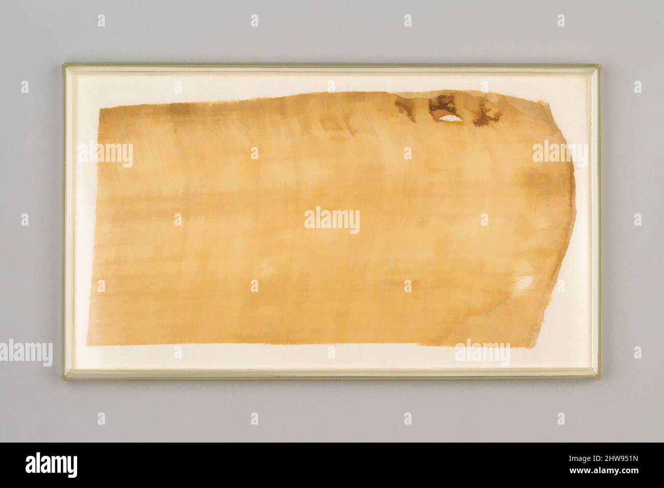 Arte ispirata da Linen Mark Recording The Name Wabetamun, New Kingdom, Dynasty 18, ca. 1479–1458 a.C., dall'Egitto, dall'Egitto superiore, da Tebe, dallo sceicco Abd el-Qurna, Sotto la Tomba di Senenmut (TT 71), sepoltura 1, sulla mummia, 1935–36, lino, Ink, L. 22 x W. 11,5 cm (8 11/16 x 4 1/2 in, opere classiche modernizzate da Artotop con un tuffo di modernità. Forme, colore e valore, impatto visivo accattivante sulle emozioni artistiche attraverso la libertà delle opere d'arte in modo contemporaneo. Un messaggio senza tempo che persegue una nuova direzione selvaggiamente creativa. Artisti che si rivolgono al supporto digitale e creano l'NFT Artotop Foto Stock