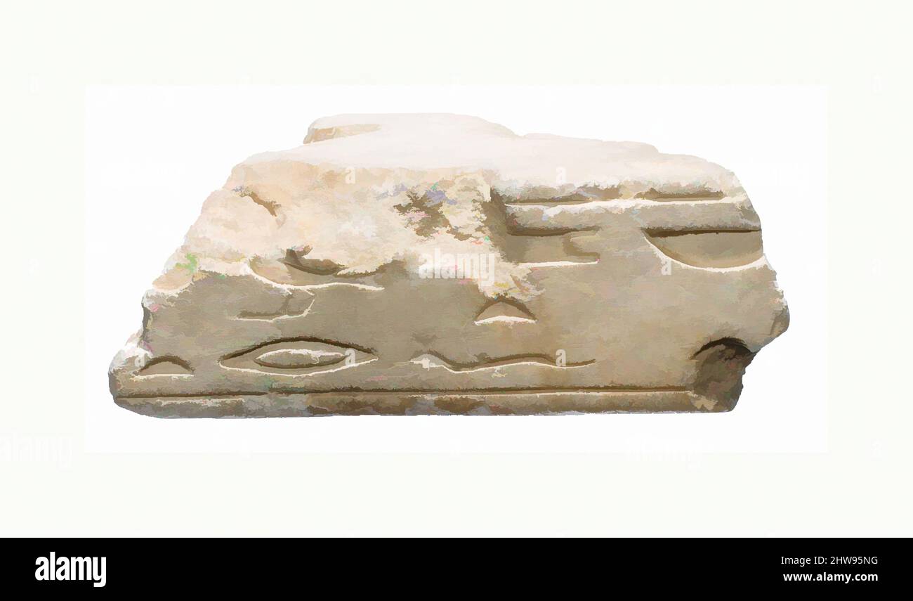 Arte ispirata da offrire tavolo, titolario di regina, New Kingdom, periodo Amarna, Dinastia 18, circa 1353–1336 a.C., dall'Egitto, dal Medio Egitto, Amarna (Akhetaten), Grande Tempio dell'Aten, Pit fuori dal muro meridionale, scavi Petrie/carter, 1891–92, calcare, H. 6 (4,4 davanti) x W. !3 x, opere classiche modernizzate da Artotop con un tuffo di modernità. Forme, colore e valore, impatto visivo accattivante sulle emozioni artistiche attraverso la libertà delle opere d'arte in modo contemporaneo. Un messaggio senza tempo che persegue una nuova direzione selvaggiamente creativa. Artisti che si rivolgono al supporto digitale e creano l'NFT Artotop Foto Stock