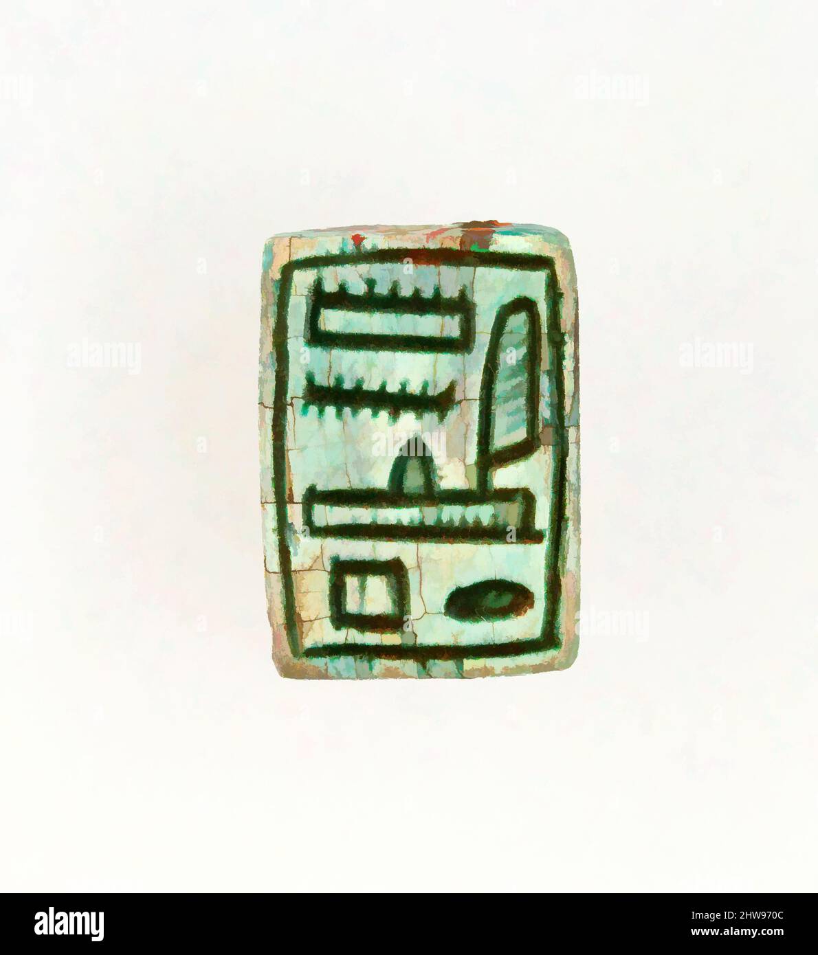 Arte ispirata da timbro Sigillo inscritto per Amenhotep i, New Kingdom, Dynasty 18, ca. 1525–1504 a.C., dall'Egitto, Steatite (smaltata), l. 1,4 cm (9/16 pollici), opere classiche modernizzate da Artotop con un tuffo di modernità. Forme, colore e valore, impatto visivo accattivante sulle emozioni artistiche attraverso la libertà delle opere d'arte in modo contemporaneo. Un messaggio senza tempo che persegue una nuova direzione selvaggiamente creativa. Artisti che si rivolgono al supporto digitale e creano l'NFT Artotop Foto Stock