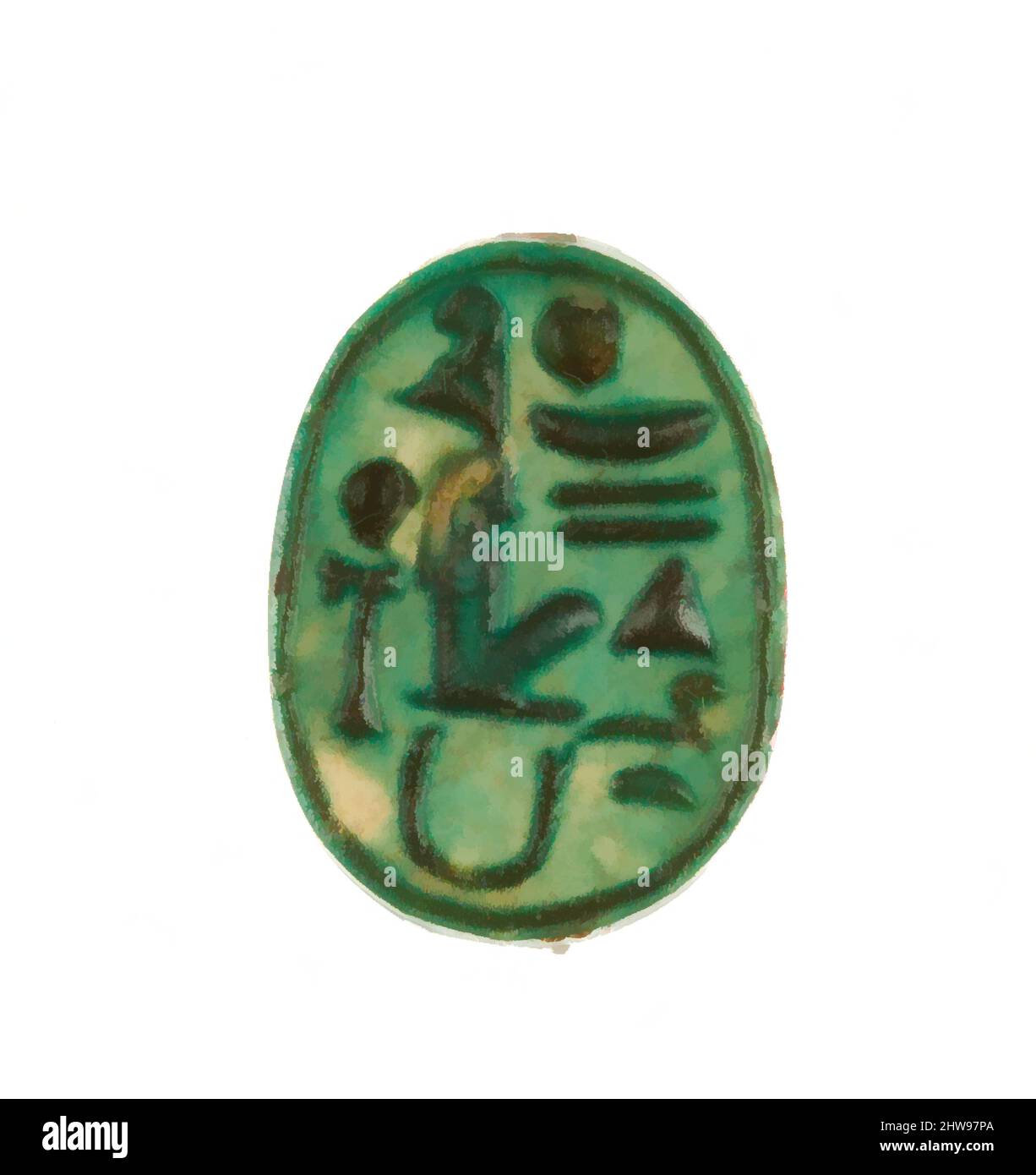 L'arte ispirata da Scarab ha scritto Maatkare (Hatshepsut), Daid Life Forever, New Kingdom, Dynasty 18, Early, circa 1479–1458 a.C., dall'Egitto, dall'Egitto superiore, da Tebe, da Deir el-Bahri, Tempio di Hatshepsut, deposito Fondazione 7 (G), 1926–27, Steatite (vetrate, opere classiche modernizzate da Artotop con un tuffo di modernità. Forme, colore e valore, impatto visivo accattivante sulle emozioni artistiche attraverso la libertà delle opere d'arte in modo contemporaneo. Un messaggio senza tempo che persegue una nuova direzione selvaggiamente creativa. Artisti che si rivolgono al supporto digitale e creano l'NFT Artotop Foto Stock