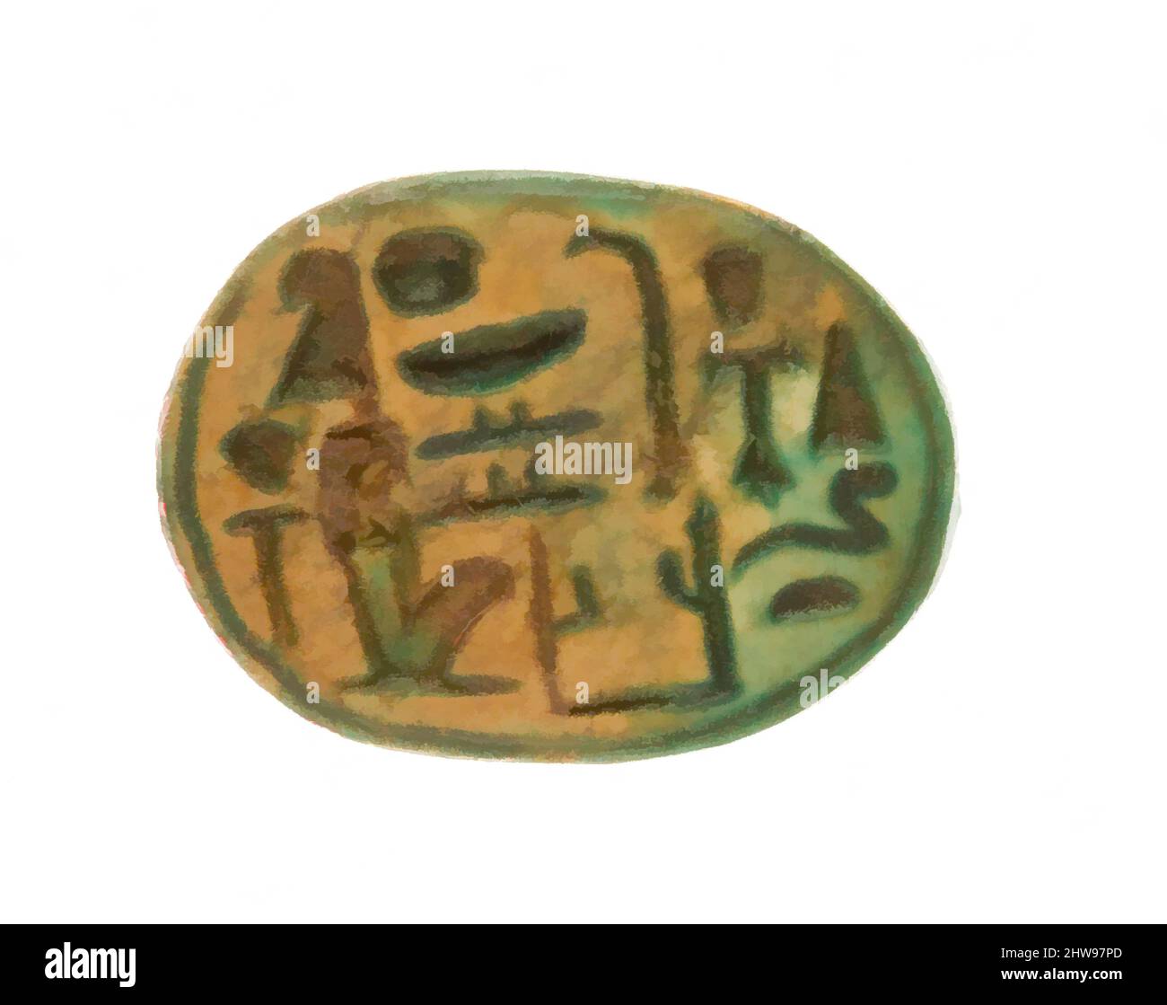 L'arte ispirata da Scarab ha scritto Lord of the Two Lands Maatkare (Hatshepsut), Daid Life Forever, New Kingdom, Dynasty 18, Early, circa 1479–1458 a.C., dall'Egitto, dall'Egitto superiore, da Tebe, da Deir el-Bahri, Tempio di Hatshepsut, deposito Fondazione 9 (i), 1926–27, Steatite (vetrate, opere classiche modernizzate da Artotop con un tuffo di modernità. Forme, colore e valore, impatto visivo accattivante sulle emozioni artistiche attraverso la libertà delle opere d'arte in modo contemporaneo. Un messaggio senza tempo che persegue una nuova direzione selvaggiamente creativa. Artisti che si rivolgono al supporto digitale e creano l'NFT Artotop Foto Stock