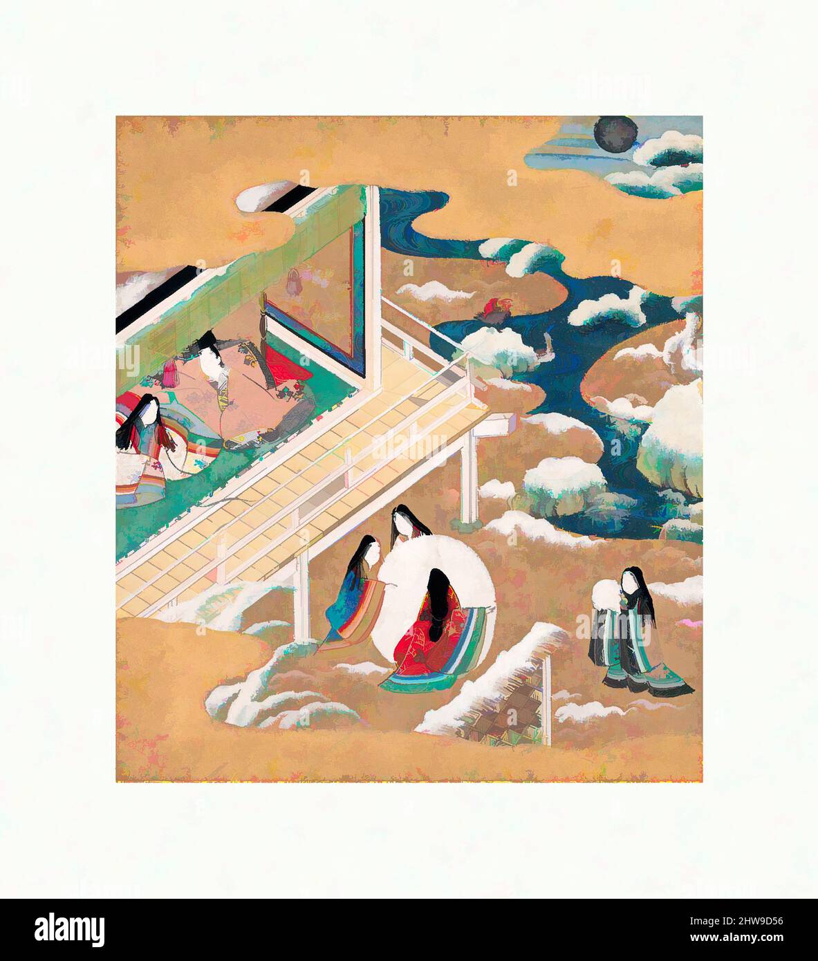 Art Inspired by Morning Glories' (Asagao), capitolo della tale di Genji (Genji monogatari), Edo period (1615–1868), inizio 17th secolo, Giappone, due album (piega a fisarmonica) con, Album: 8 9/16 x 7 7/8 x 2 1/2 pollici. (21,8 x 20 x 6,3 cm), dipinti, Scuola Tosa, opere classiche modernizzate da Artotop con un tuffo di modernità. Forme, colore e valore, impatto visivo accattivante sulle emozioni artistiche attraverso la libertà delle opere d'arte in modo contemporaneo. Un messaggio senza tempo che persegue una nuova direzione selvaggiamente creativa. Artisti che si rivolgono al supporto digitale e creano l'NFT Artotop Foto Stock