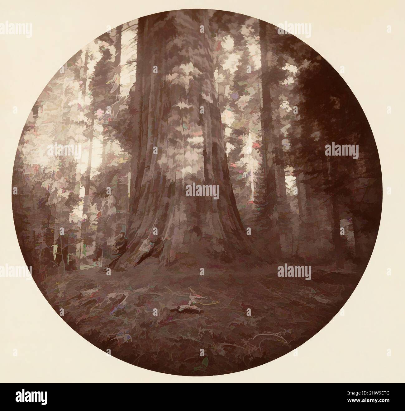 Arte ispirata da Empire state. C. Grove, ca. 1878, stampa in argento albume da vetro negativo, immagine: 12,5 x 12,5 cm (4 15/16 x 4 15/16 poll.), circolare, fotografie, Carleton E. Watkins (americano, 1829–1916), questo album senza titolo eccezionalmente raro presenta settantatre in formato circolare, opere classiche modernizzate da Artotop con un tuffo di modernità. Forme, colore e valore, impatto visivo accattivante sulle emozioni artistiche attraverso la libertà delle opere d'arte in modo contemporaneo. Un messaggio senza tempo che persegue una nuova direzione selvaggiamente creativa. Artisti che si rivolgono al supporto digitale e creano l'NFT Artotop Foto Stock