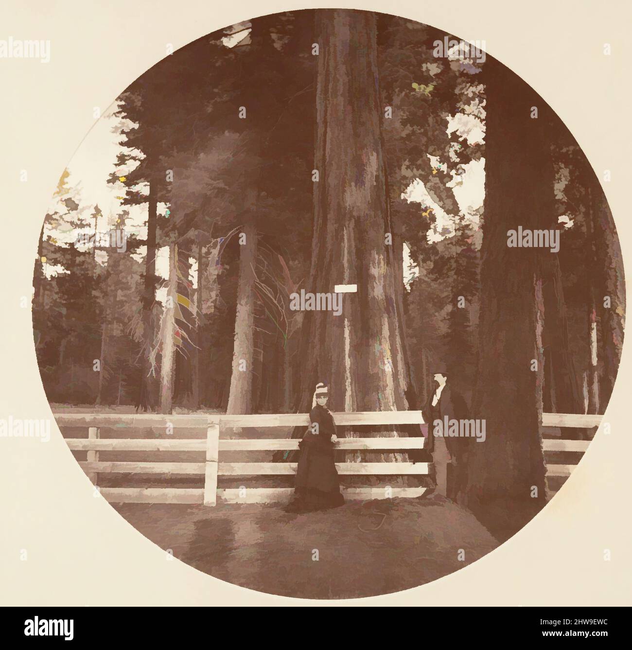 Arte ispirata da Auld Reckie. C. Grove, ca. 1878, stampa in argento albume da vetro negativo, immagine: 12,5 x 12,5 cm (4 15/16 x 4 15/16 poll.), circolare, fotografie, Carleton E. Watkins (americano, 1829–1916), questo album senza titolo eccezionalmente raro presenta settantatre in formato circolare, opere classiche modernizzate da Artotop con un tuffo di modernità. Forme, colore e valore, impatto visivo accattivante sulle emozioni artistiche attraverso la libertà delle opere d'arte in modo contemporaneo. Un messaggio senza tempo che persegue una nuova direzione selvaggiamente creativa. Artisti che si rivolgono al supporto digitale e creano l'NFT Artotop Foto Stock