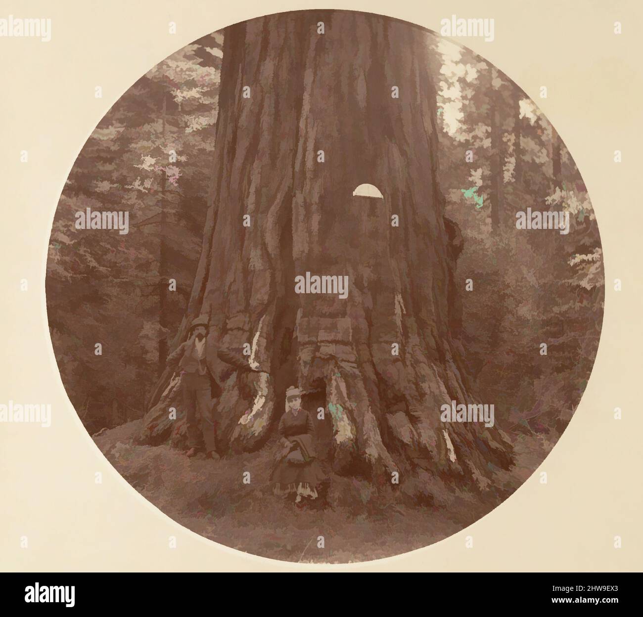 Arte ispirata all'Empire state - C. Grove, ca. 1878, stampa argento albume da vetro negativo, immagine: 12,5 x 12,5 cm (4 15/16 x 4 15/16 poll.), circolare, fotografie, Carleton E. Watkins (americano, 1829–1916), questo album senza titolo eccezionalmente raro presenta settantatre opere classiche circolari modernizzate da Artotop con un tuffo di modernità. Forme, colore e valore, impatto visivo accattivante sulle emozioni artistiche attraverso la libertà delle opere d'arte in modo contemporaneo. Un messaggio senza tempo che persegue una nuova direzione selvaggiamente creativa. Artisti che si rivolgono al supporto digitale e creano l'NFT Artotop Foto Stock