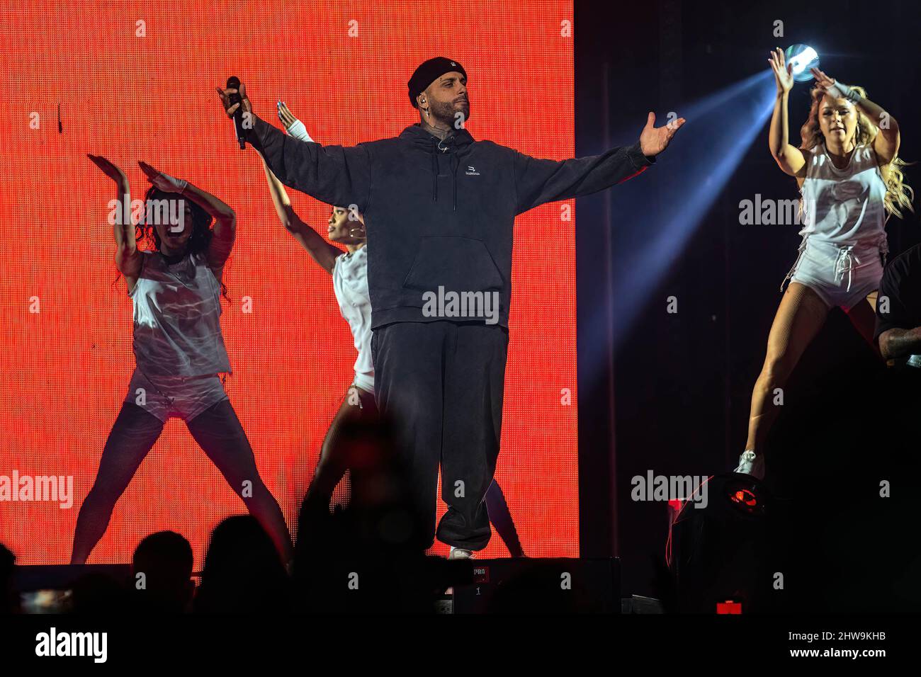 Orlando, Stati Uniti. 03rd Mar 2022. Nicky Jam, cantante vincitore del Latin Grammy Award, si esibisce sul palco durante il suo Infinity Tour presso l'Amway Center di Orlando. Credit: SOPA Images Limited/Alamy Live News Foto Stock