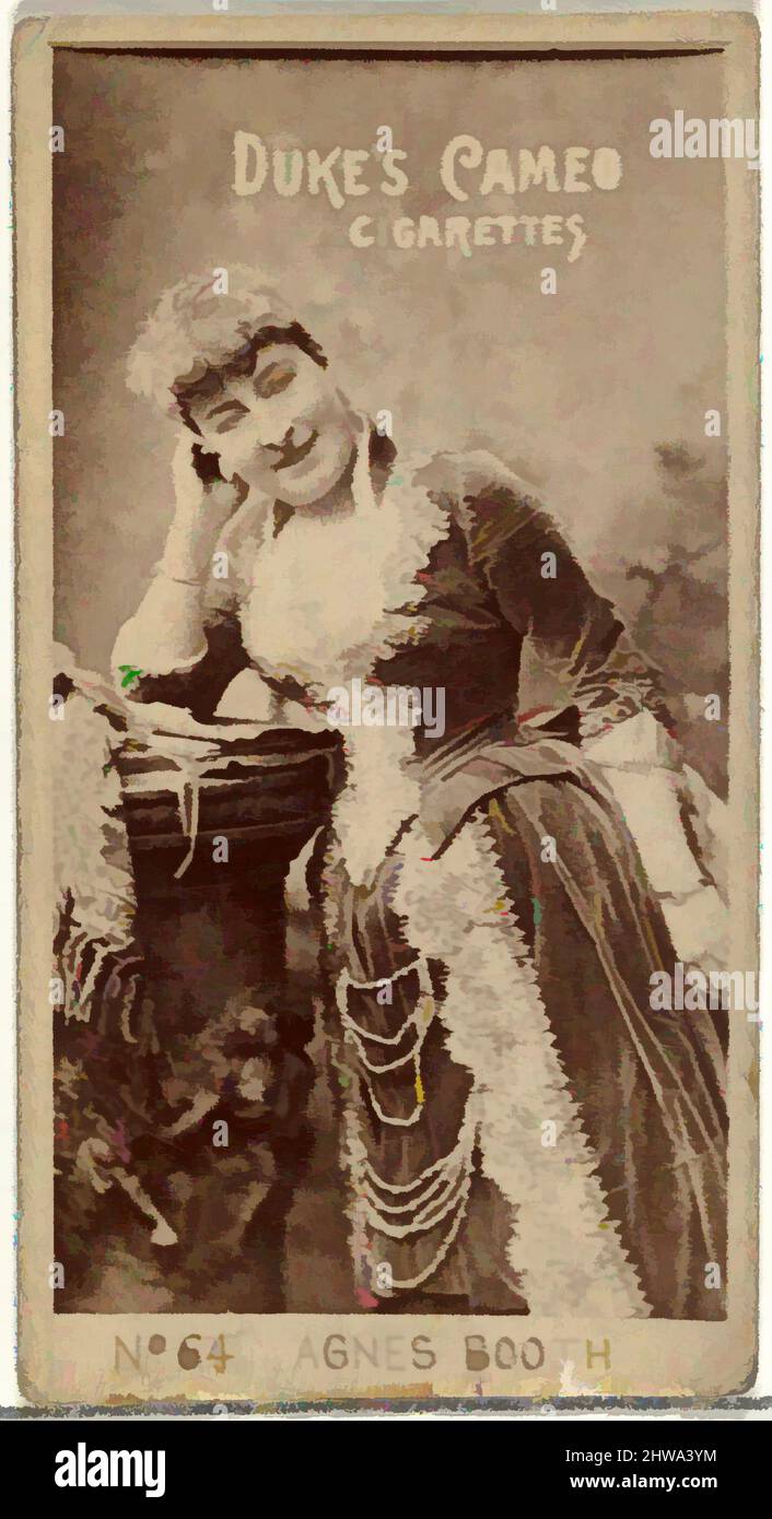 Arte ispirata a disegni e stampe, fotografia, Card Number 64, Agnes Booth, della serie Actors and Attreches di Duke Sons & Co, opere classiche modernizzate da Artotop con un tuffo di modernità. Forme, colore e valore, impatto visivo accattivante sulle emozioni artistiche attraverso la libertà delle opere d'arte in modo contemporaneo. Un messaggio senza tempo che persegue una nuova direzione selvaggiamente creativa. Artisti che si rivolgono al supporto digitale e creano l'NFT Artotop Foto Stock