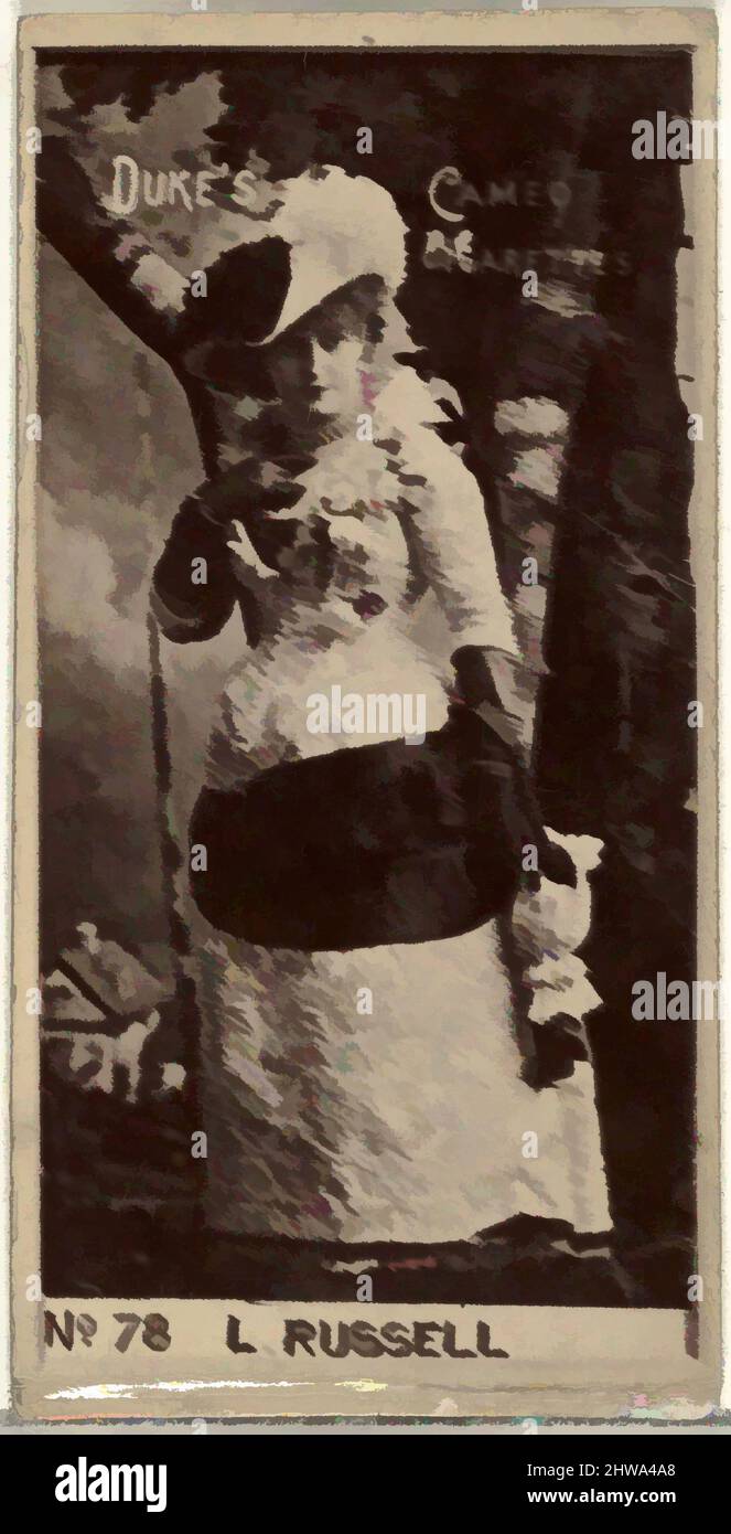 Arte ispirata a disegni e stampe, fotografia, Card Number 78, Lillian Russell, della serie Actors and Actrusts di Duke Sons & Co, opere classiche modernizzate da Artotop con un tuffo di modernità. Forme, colore e valore, impatto visivo accattivante sulle emozioni artistiche attraverso la libertà delle opere d'arte in modo contemporaneo. Un messaggio senza tempo che persegue una nuova direzione selvaggiamente creativa. Artisti che si rivolgono al supporto digitale e creano l'NFT Artotop Foto Stock