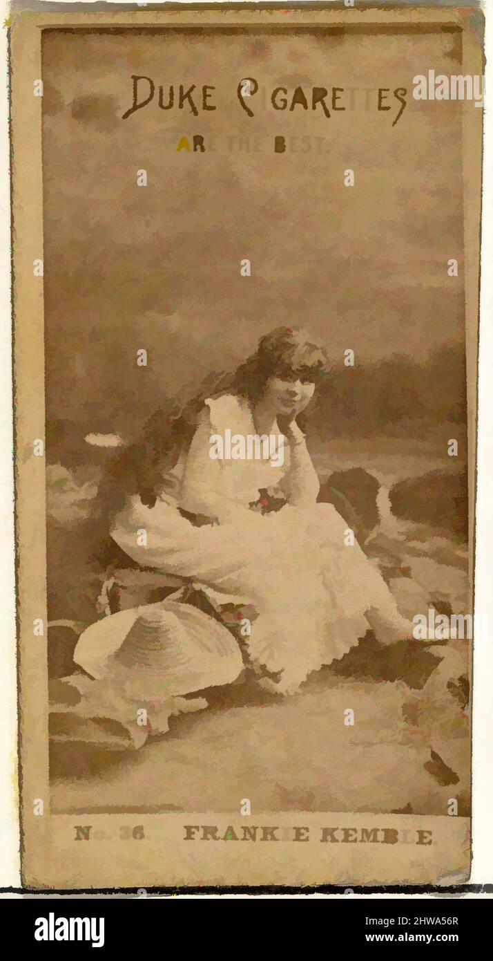 Arte ispirata a disegni e stampe, fotografia, Card Number 36, Frankie Kemble, dalla serie Actors and Actries di Duke Sons & Co, opere classiche modernizzate da Artotop con un tuffo di modernità. Forme, colore e valore, impatto visivo accattivante sulle emozioni artistiche attraverso la libertà delle opere d'arte in modo contemporaneo. Un messaggio senza tempo che persegue una nuova direzione selvaggiamente creativa. Artisti che si rivolgono al supporto digitale e creano l'NFT Artotop Foto Stock