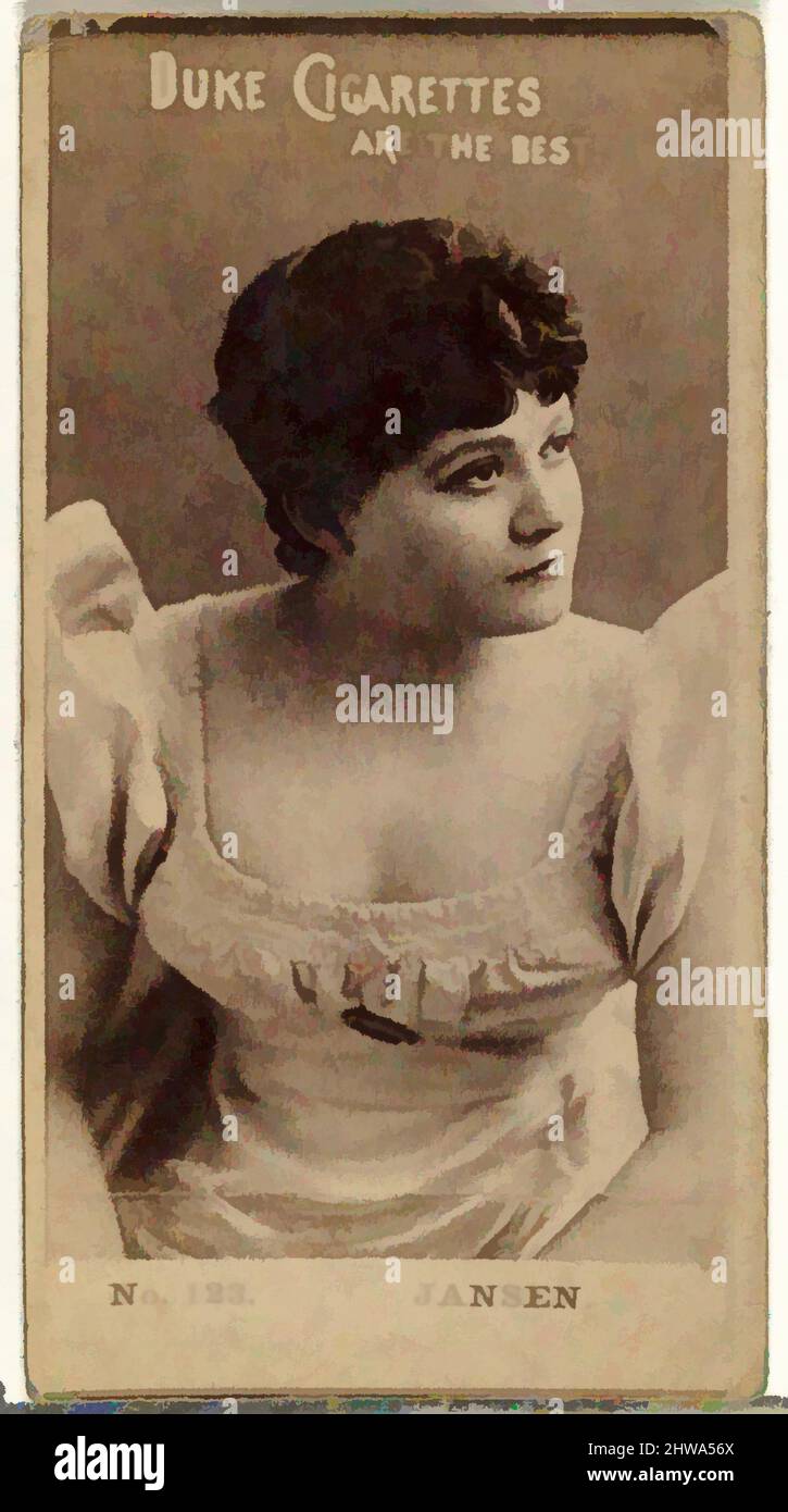 Arte ispirata a disegni e stampe, fotografia, Card Number 123, Jansen, della serie Actors and Actries di Duke Sons & Co, opere classiche modernizzate da Artotop con un tuffo di modernità. Forme, colore e valore, impatto visivo accattivante sulle emozioni artistiche attraverso la libertà delle opere d'arte in modo contemporaneo. Un messaggio senza tempo che persegue una nuova direzione selvaggiamente creativa. Artisti che si rivolgono al supporto digitale e creano l'NFT Artotop Foto Stock