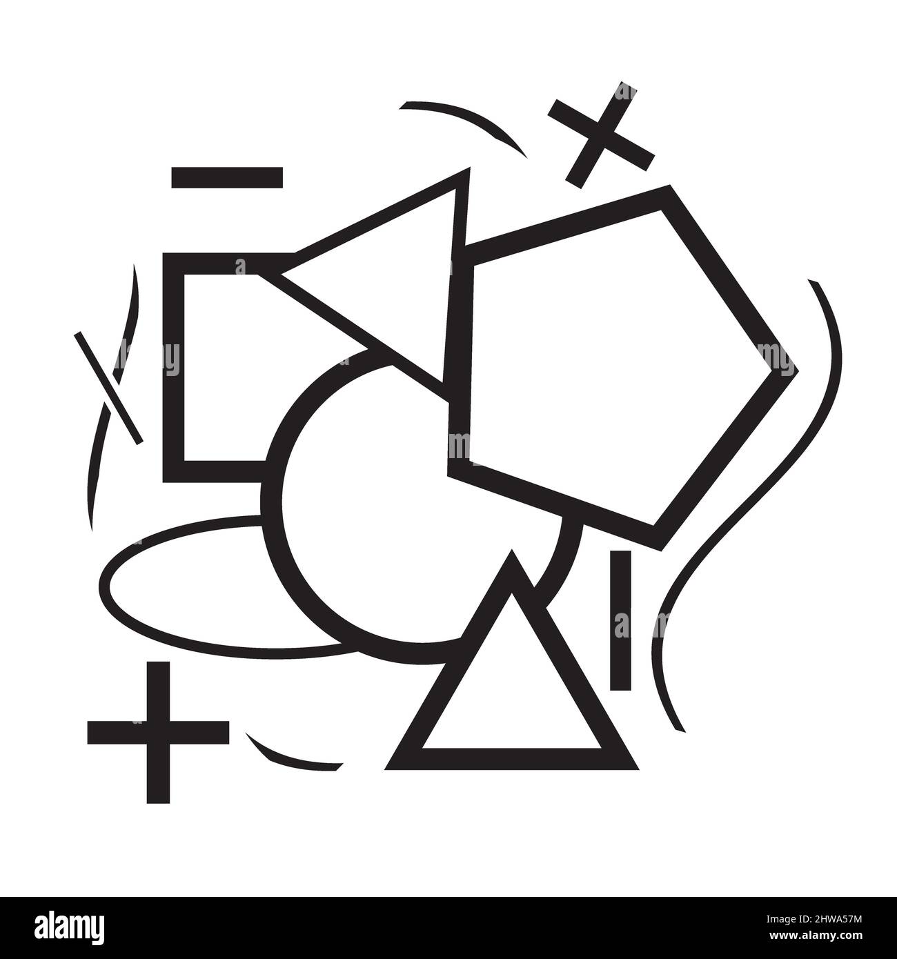 Strano bianco e nero ipnotico ipmerizing e attraente modello. Illustrazione. Foto Stock