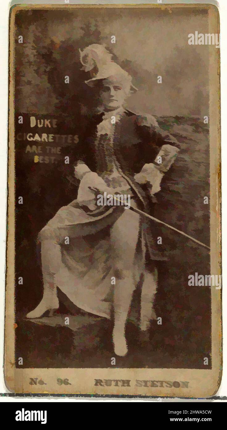 Arte ispirata a disegni e stampe, fotografia, Card Number 96, Ruth Stetson, della serie Actors and Actrusts di Duke Sons & Co, opere classiche modernizzate da Artotop con un tuffo di modernità. Forme, colore e valore, impatto visivo accattivante sulle emozioni artistiche attraverso la libertà delle opere d'arte in modo contemporaneo. Un messaggio senza tempo che persegue una nuova direzione selvaggiamente creativa. Artisti che si rivolgono al supporto digitale e creano l'NFT Artotop Foto Stock