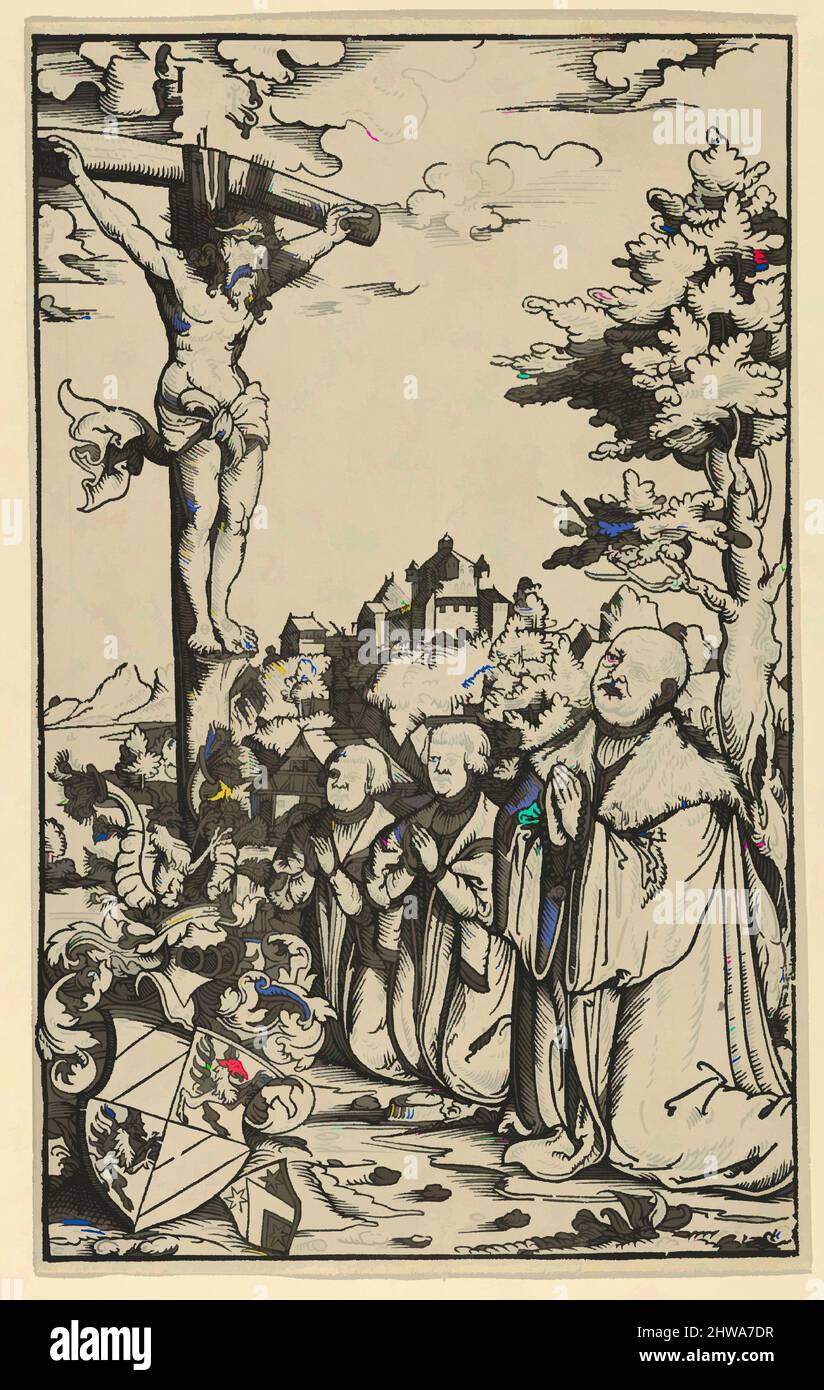 Arte ispirata a disegni e stampe, Stampa, Libro-piastra di Christoph Scheurl, artista, Lucas Cranach il giovane e Workshop, tedesco, Wittenberg, opere classiche modernizzate da Artotop con un tuffo di modernità. Forme, colore e valore, impatto visivo accattivante sulle emozioni artistiche attraverso la libertà delle opere d'arte in modo contemporaneo. Un messaggio senza tempo che persegue una nuova direzione selvaggiamente creativa. Artisti che si rivolgono al supporto digitale e creano l'NFT Artotop Foto Stock