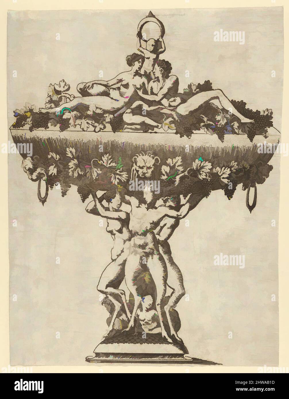 Arte ispirata a disegni e stampe, Stampa, Vase, artista, Antonio Fantuzzi, Italiano, Francia attiva, 1537–45, Fantuzzi, Antonio, 1537, 1545, 1543, opere classiche modernizzate da Artotop con un tuffo di modernità. Forme, colore e valore, impatto visivo accattivante sulle emozioni artistiche attraverso la libertà delle opere d'arte in modo contemporaneo. Un messaggio senza tempo che persegue una nuova direzione selvaggiamente creativa. Artisti che si rivolgono al supporto digitale e creano l'NFT Artotop Foto Stock