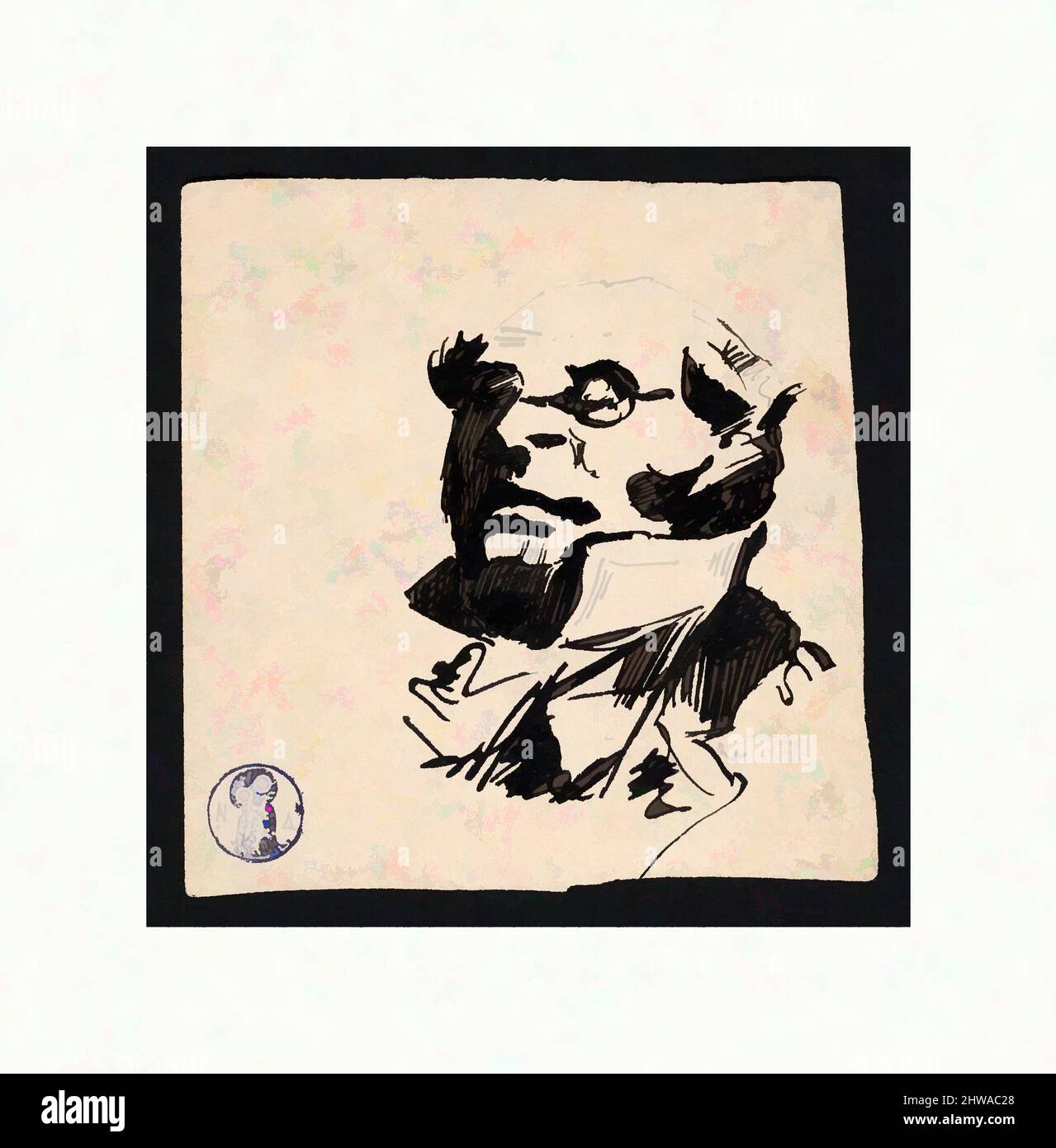 Arte ispirata a disegni e stampe, disegno, autoritratto come Monsieur Prudhomme, artista, Henry-Bonaventure Monnier, francese, Parigi 1799–1877, Opere classiche modernizzate da Artotop con un tocco di modernità. Forme, colore e valore, impatto visivo accattivante sulle emozioni artistiche attraverso la libertà delle opere d'arte in modo contemporaneo. Un messaggio senza tempo che persegue una nuova direzione selvaggiamente creativa. Artisti che si rivolgono al supporto digitale e creano l'NFT Artotop Foto Stock