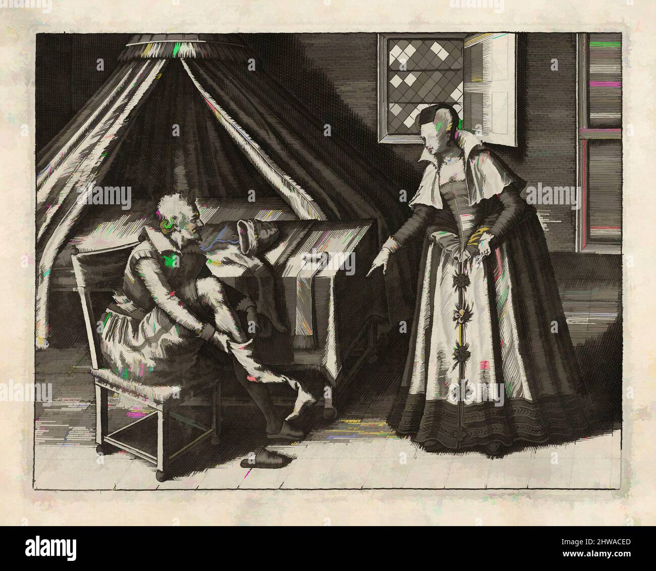 Arte ispirata a disegni e stampe, Enigmes Joyeuses pour les Bons Esprits, Plate 2, artista, Jean Leclerc IV, Jan van Haelbeeck, Francese, opere classiche modernizzate da Artotop con un tuffo di modernità. Forme, colore e valore, impatto visivo accattivante sulle emozioni artistiche attraverso la libertà delle opere d'arte in modo contemporaneo. Un messaggio senza tempo che persegue una nuova direzione selvaggiamente creativa. Artisti che si rivolgono al supporto digitale e creano l'NFT Artotop Foto Stock