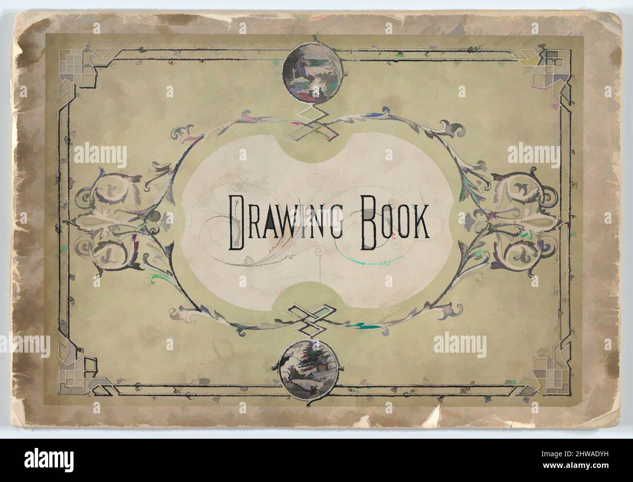 Arte ispirata da disegni e stampe, disegno; libro di schizzo, libro di disegno, artista, Stampante, copertina stampata da H. Byrne, John Heywood, British, Opere classiche modernizzate da Artotop con un tocco di modernità. Forme, colore e valore, impatto visivo accattivante sulle emozioni artistiche attraverso la libertà delle opere d'arte in modo contemporaneo. Un messaggio senza tempo che persegue una nuova direzione selvaggiamente creativa. Artisti che si rivolgono al supporto digitale e creano l'NFT Artotop Foto Stock