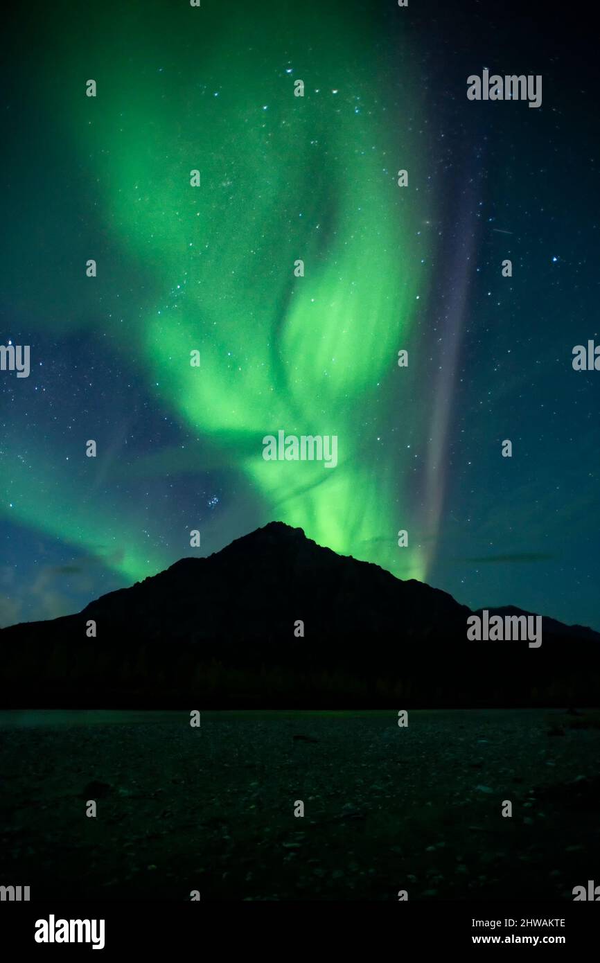 Aurora Borealis, aurora boreale, cielo notturno. Alaska Foto Stock