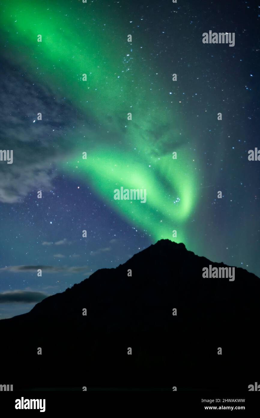 Aurora Borealis, aurora boreale, cielo notturno. Alaska Foto Stock