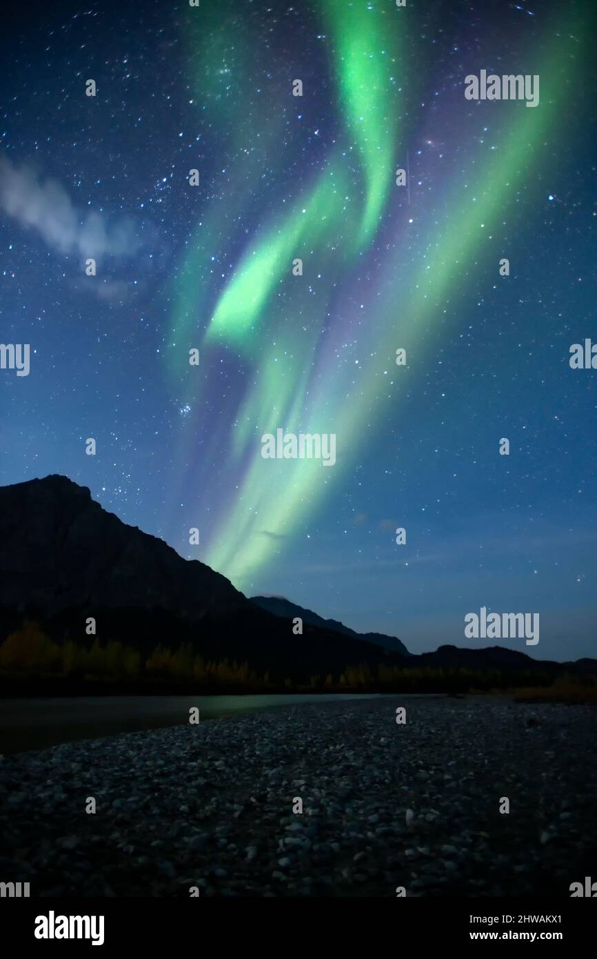 Aurora Borealis, aurora boreale, cielo notturno. Alaska Foto Stock