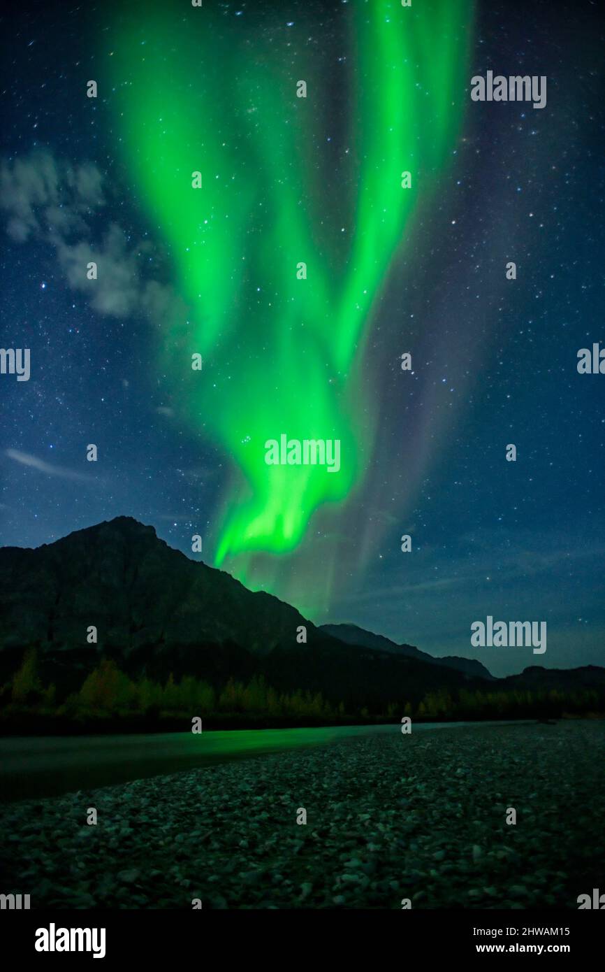 Aurora Borealis, aurora boreale, cielo notturno. Alaska Foto Stock